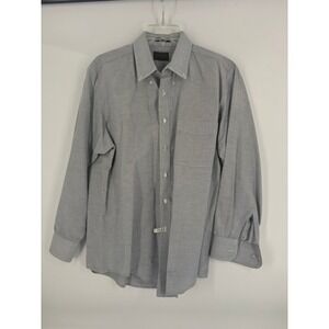 Scott Foster Men's Gray Dress‎ Shirt Fine Needle Tailoring Button Up Size 16